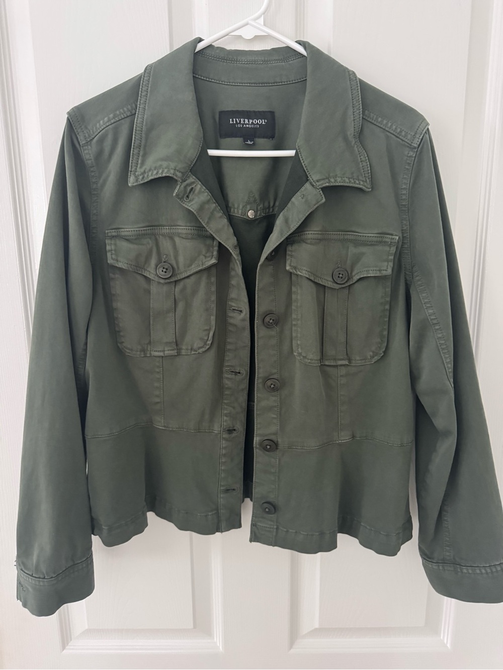 Liverpool Los Angeles Peplum Hem Trucker Jacket Size L